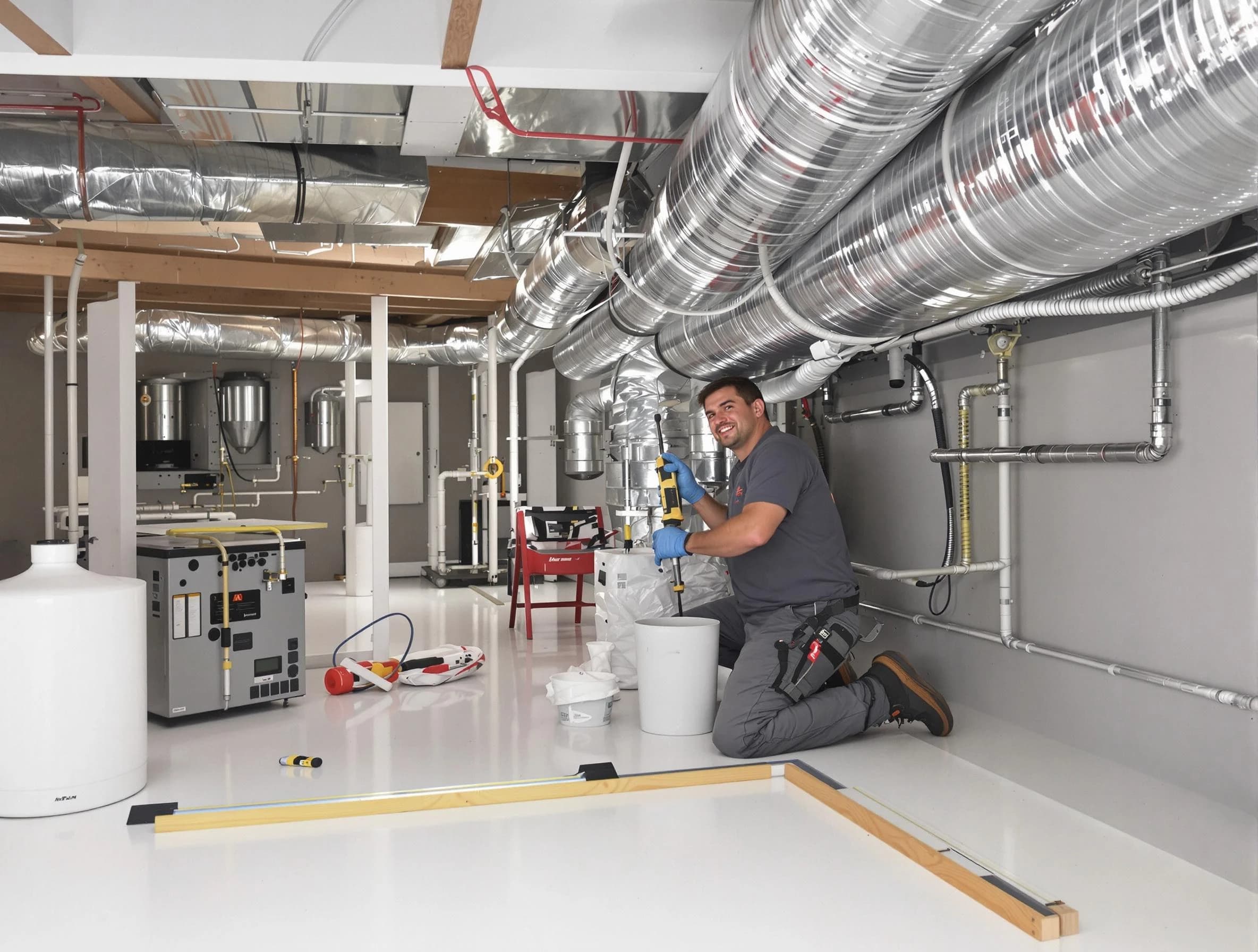 Professional duct sealing service by Milford Air Duct Cleaning in Milford