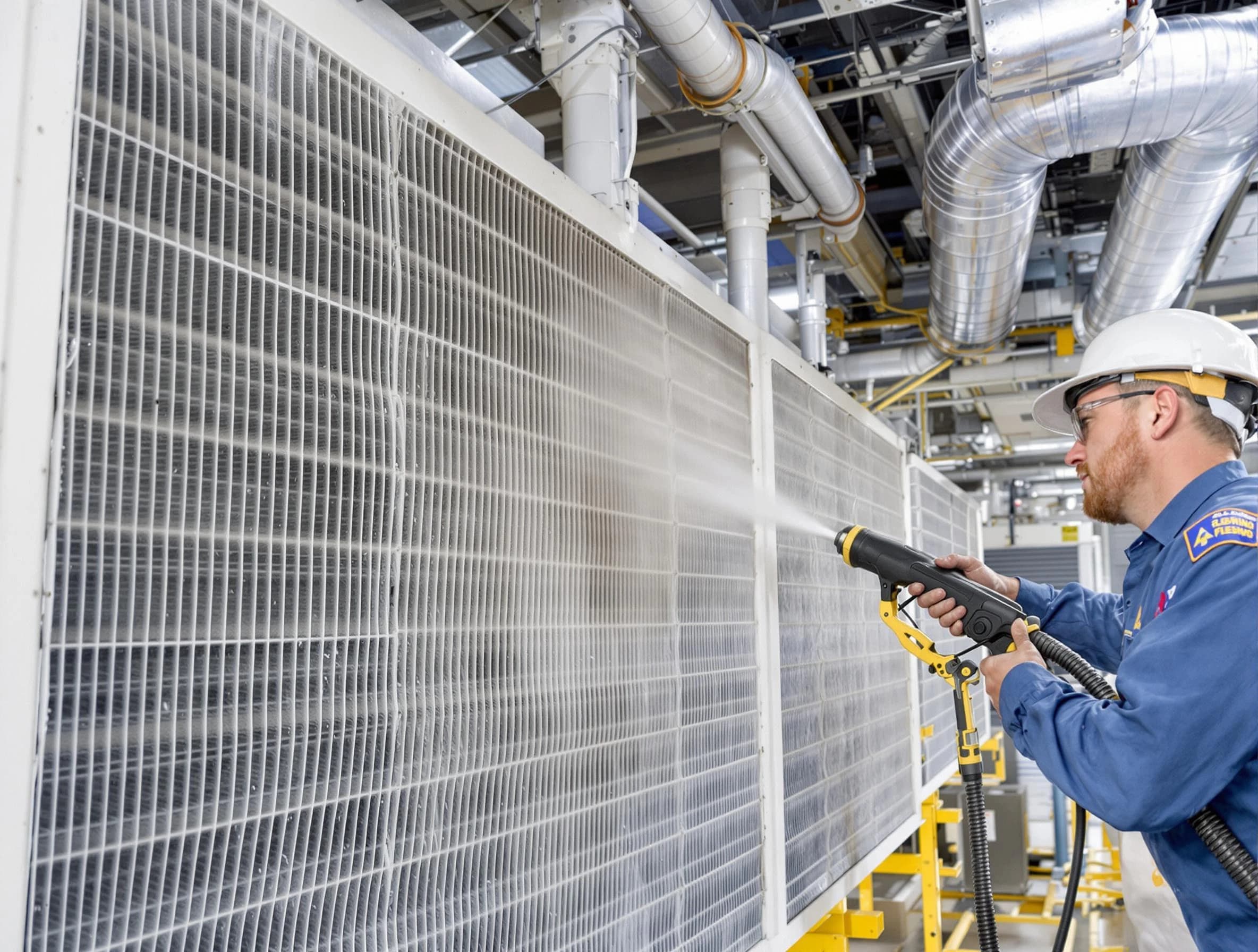 Professional commercial coil cleaning by Milford Air Duct Cleaning in Milford