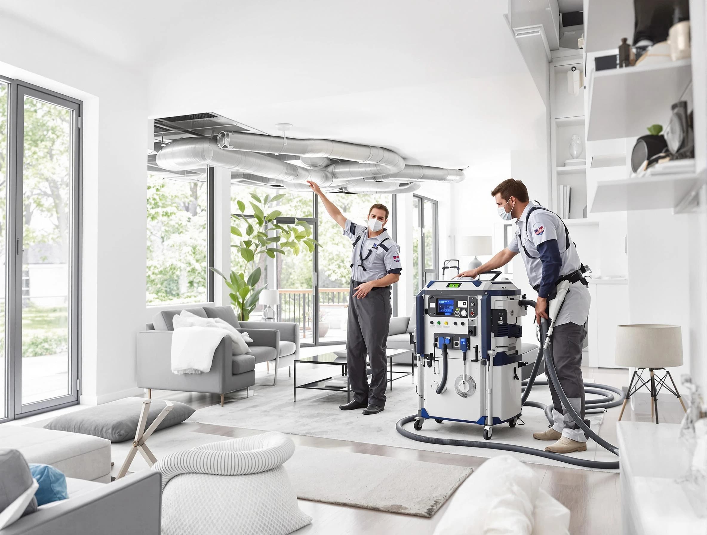 Milford Air Duct Cleaning professional conducting pure air duct cleaning with state-of-the-art equipment in Milford