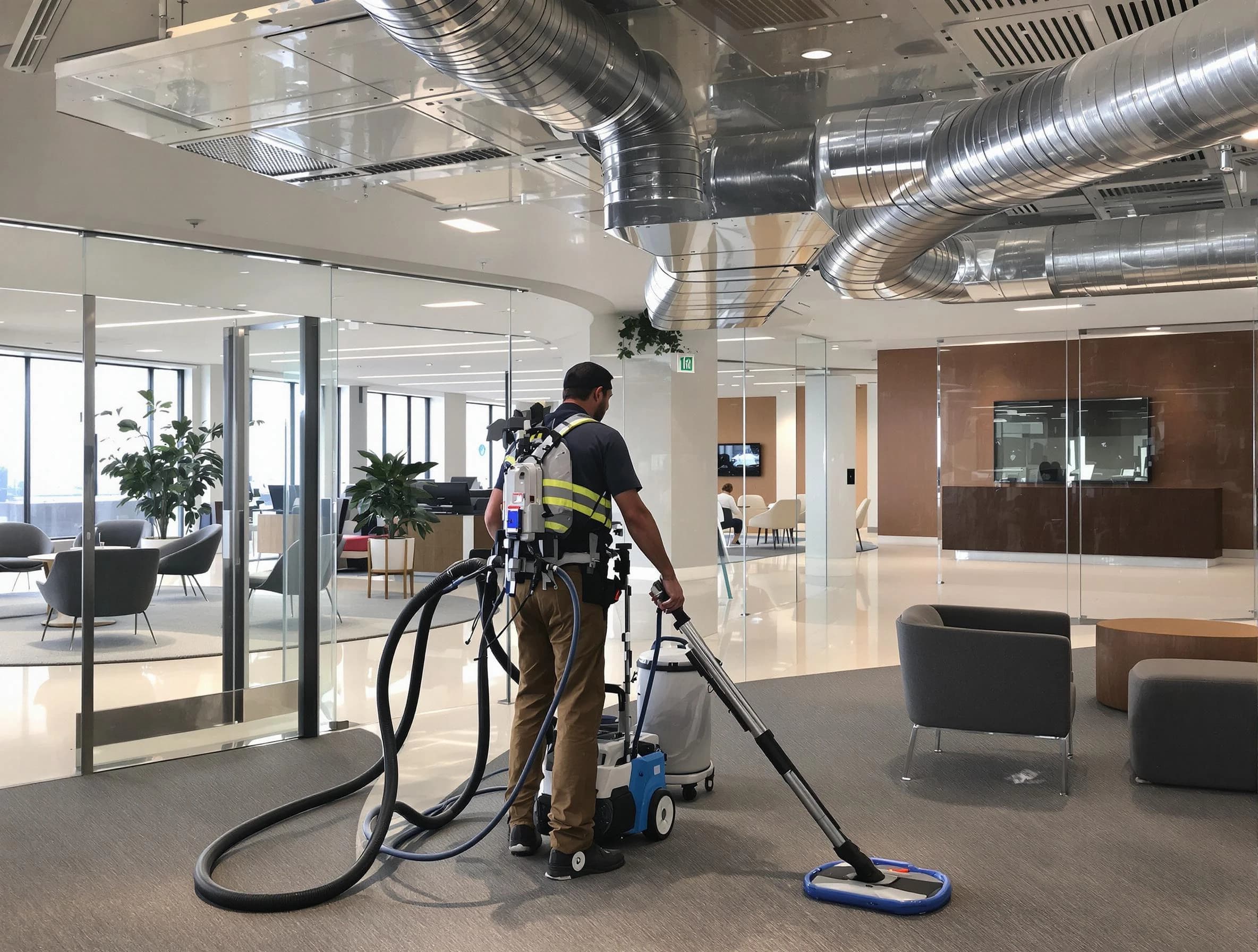 Commercial duct cleaning service by Milford Air Duct Cleaning in Milford