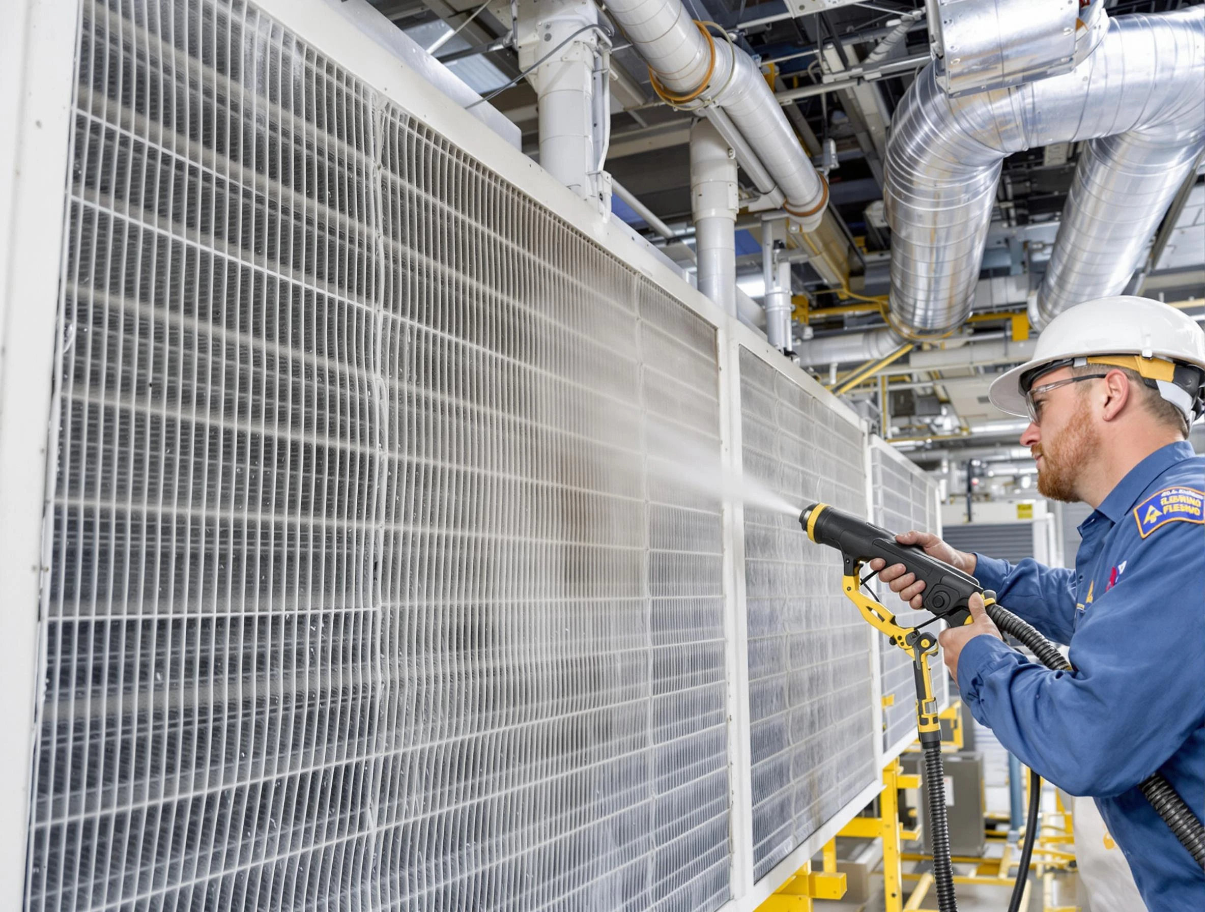 Professional commercial coil cleaning by Milford Air Duct Cleaning in Milford